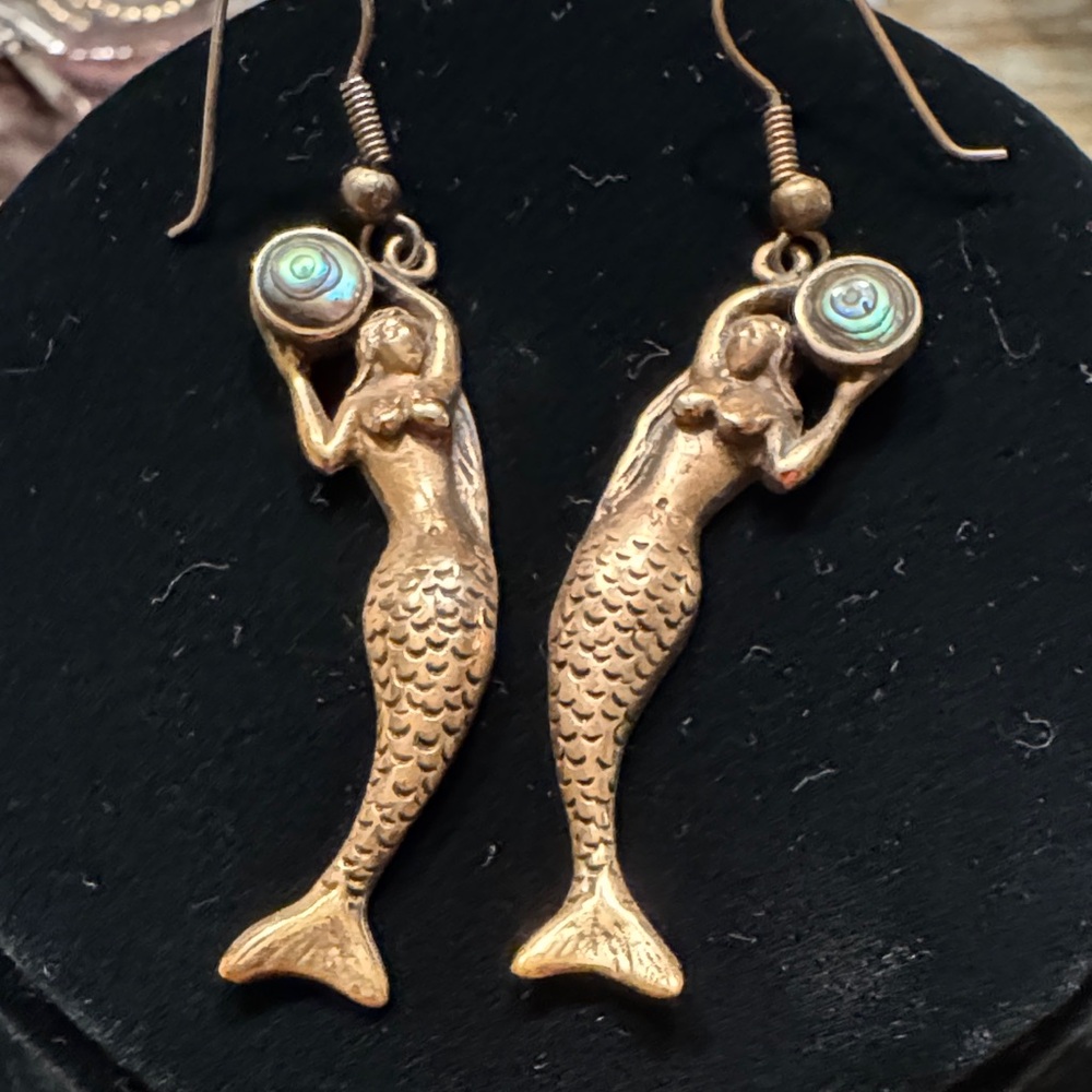 Mermaid Albolone Ocean Sea Siren Beach Boho Nautical Vintage Earrings